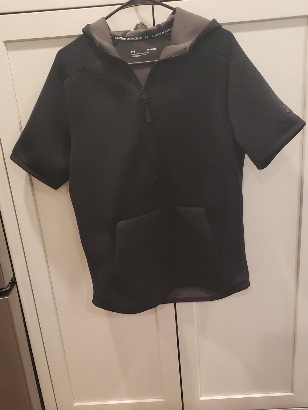 Under Armour Black Short-Sleeve Hooded Pullover with Grey Lining